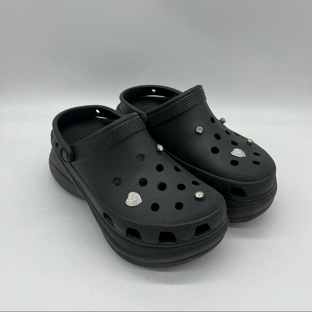 Crocs Bae Platform Rhinestones Heart Shoes Size 8